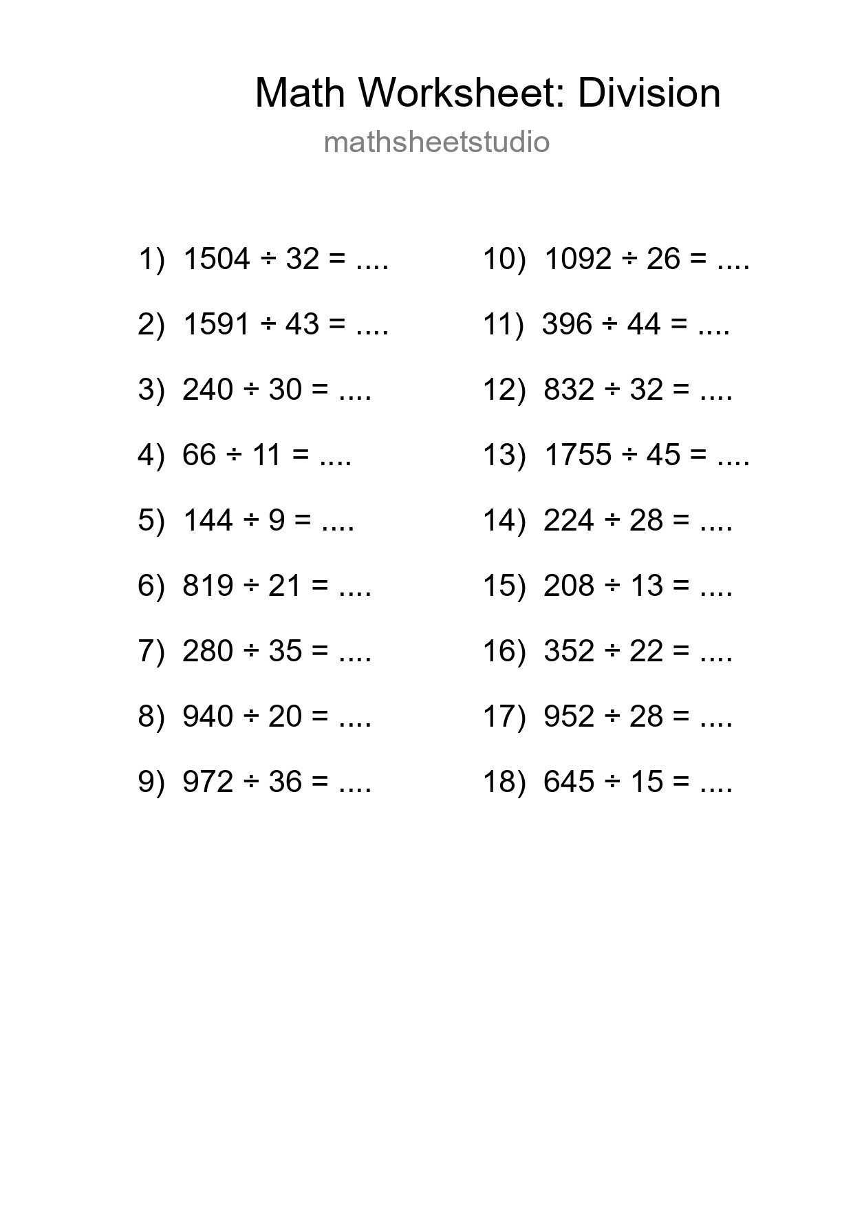 Free 18 Division Math Worksheet For Grade 2 - Part 59