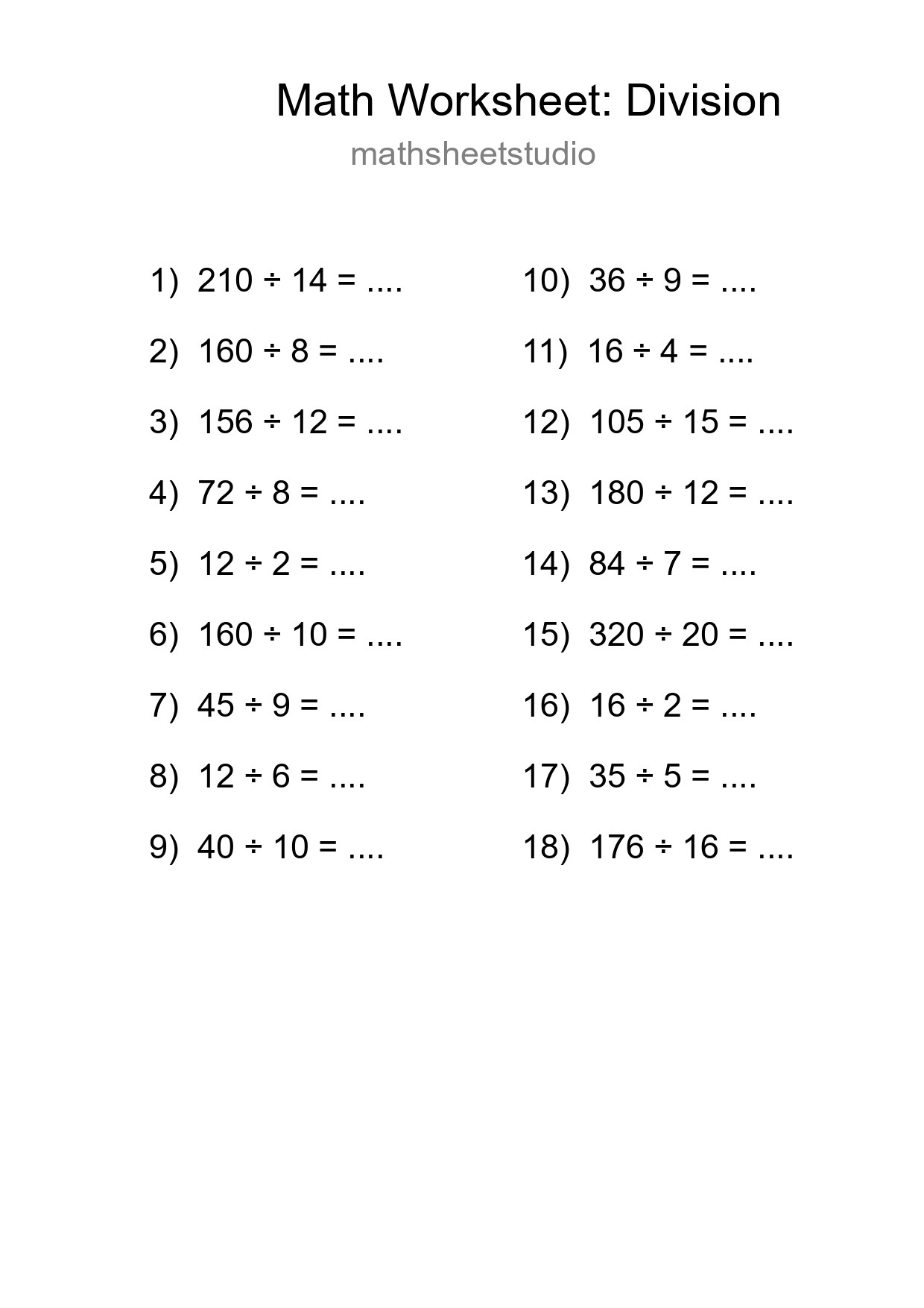 Free 18 Division Math Worksheet For Grade 2 With Answers - Part 4