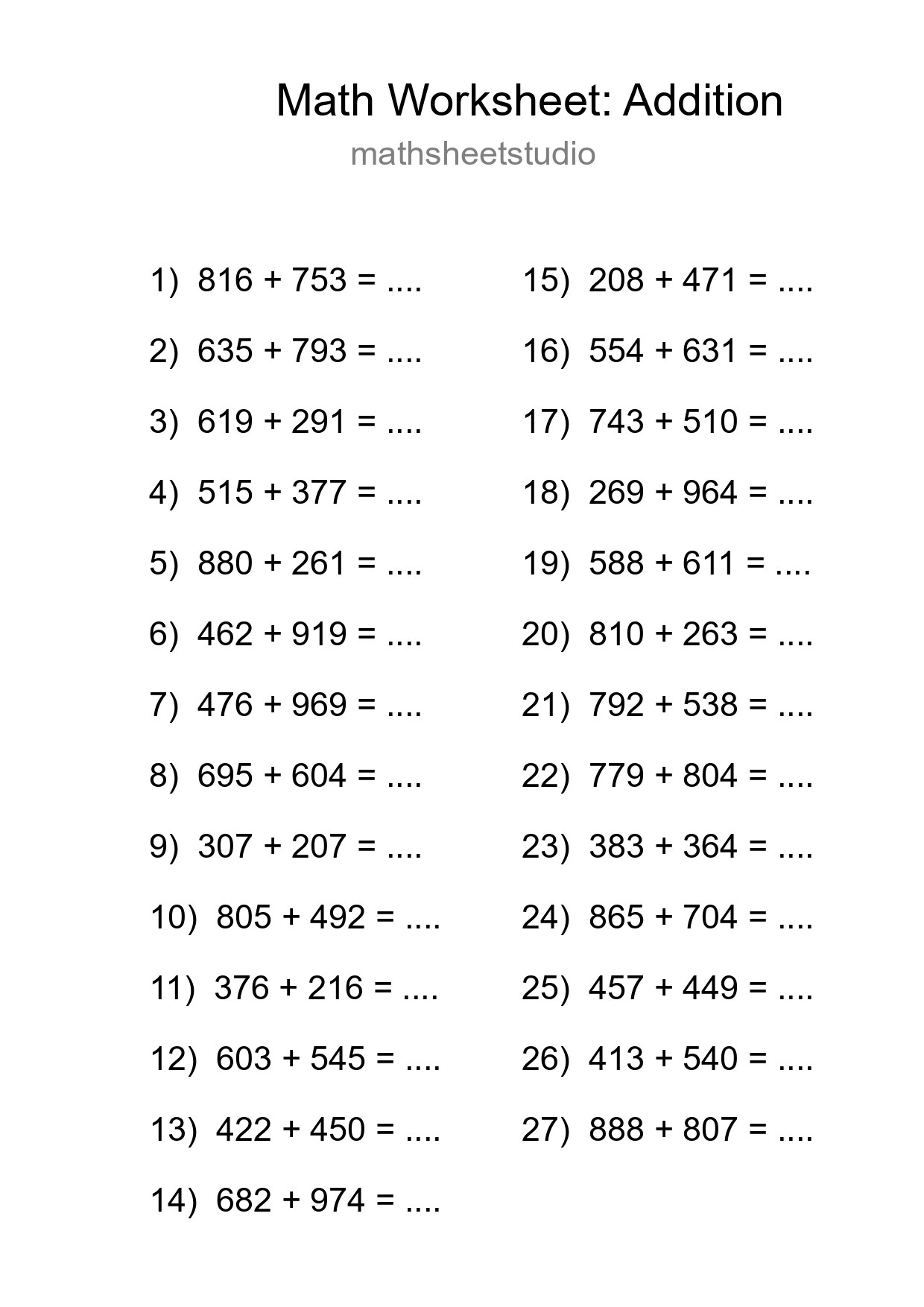 Free 27 Addition Math Worksheet For Grade 5 With Answers - Part 89