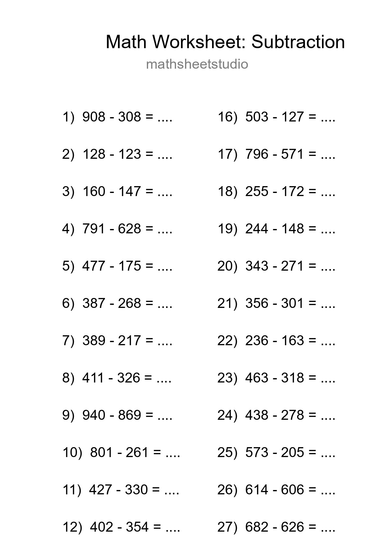 Free 29 Subtraction Math Worksheet For Grade 5 With Answers - Part 195