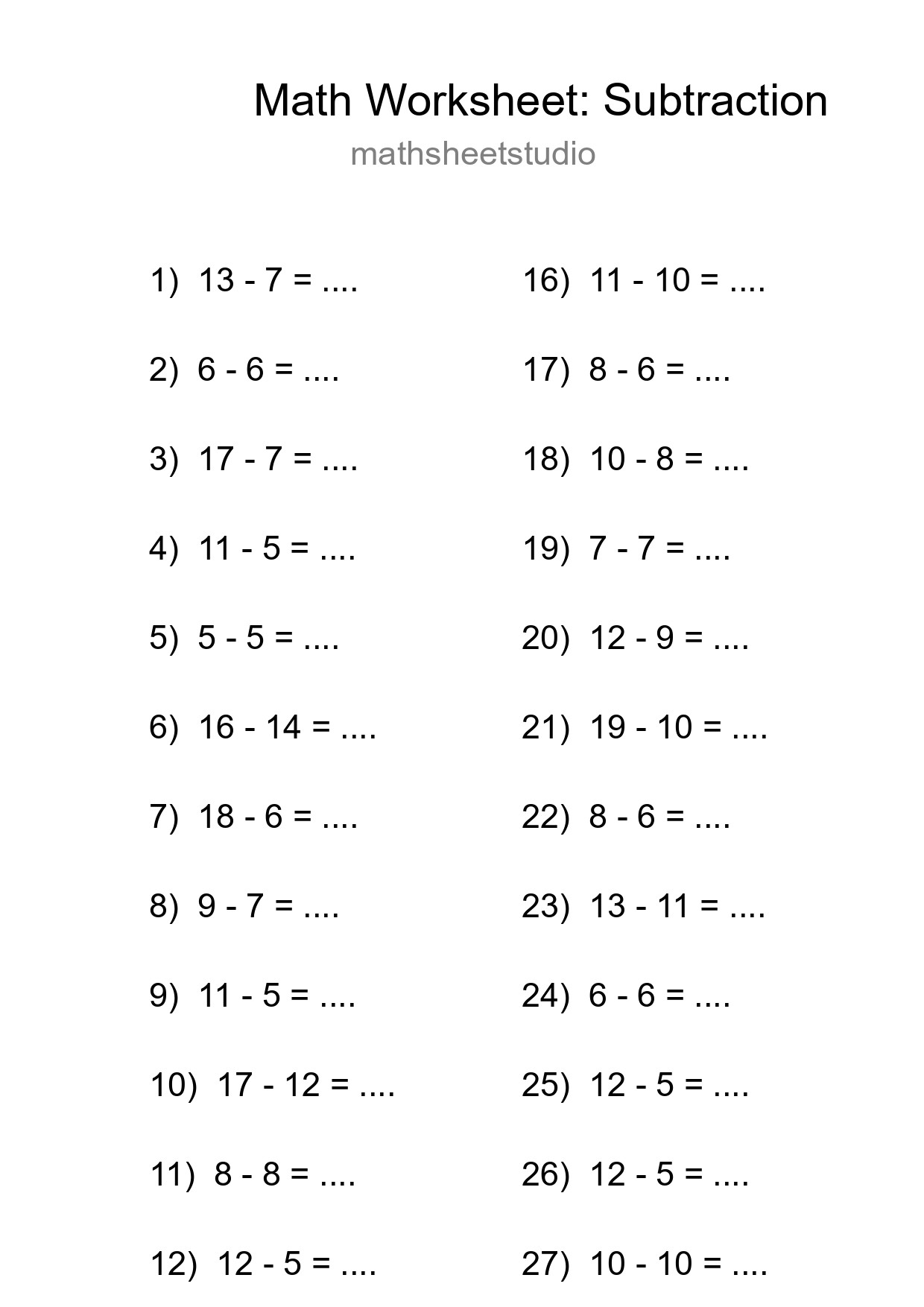 Free 30 Subtraction Math Worksheet For Grade 2 With Answers - Part 250