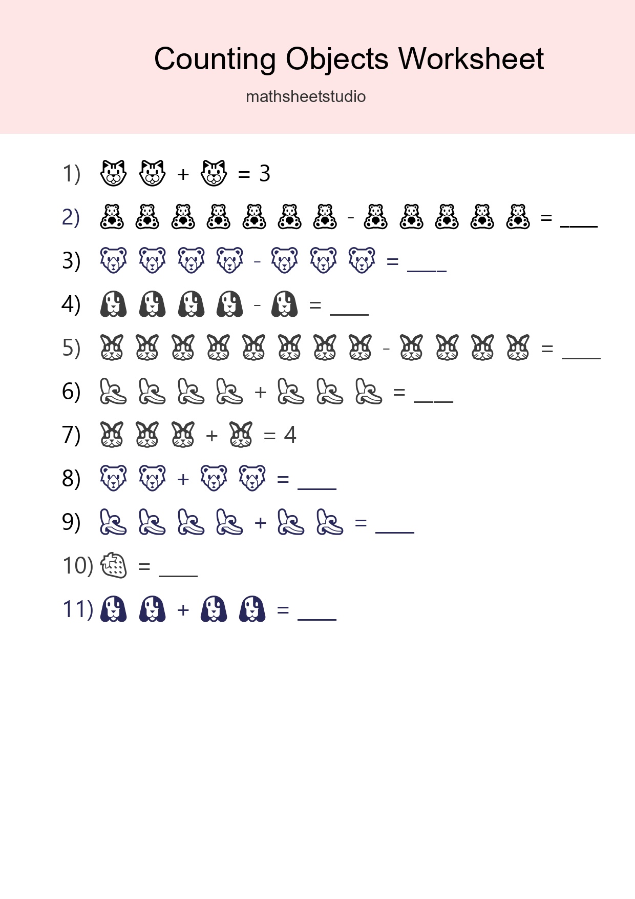 Free Counting Objects Worksheet For Kindergarten - Part 124