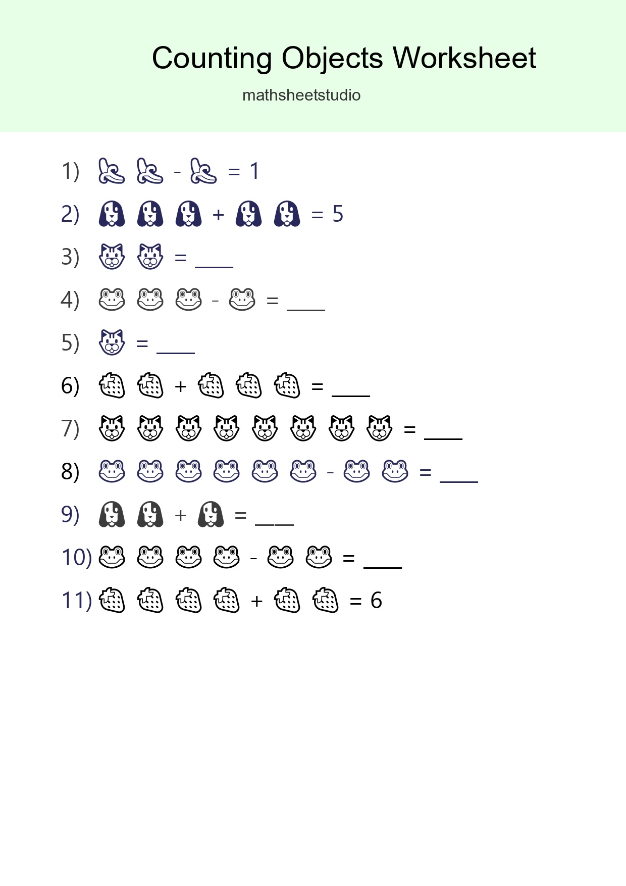 Free Counting Objects Worksheet For Kindergarten - Part 190