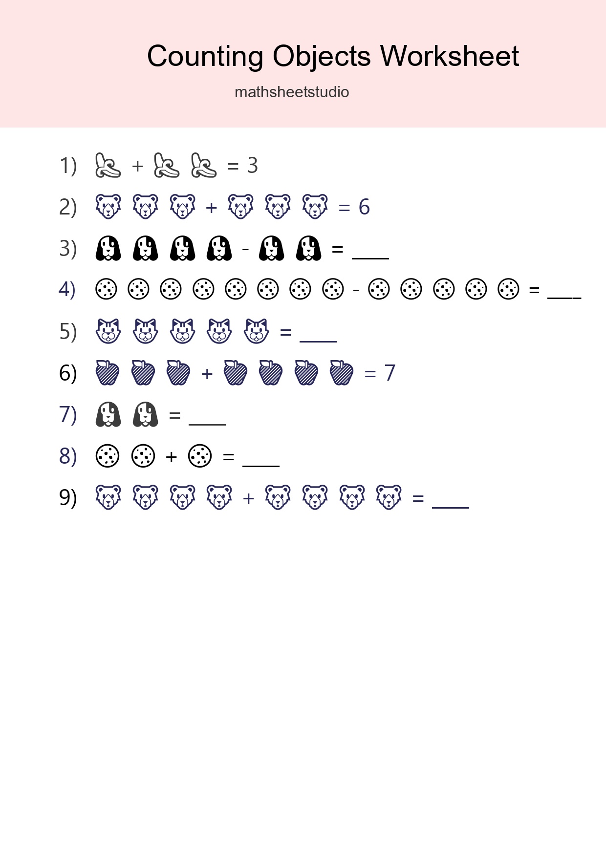 Free Counting Objects Worksheet For Kindergarten - Part 234