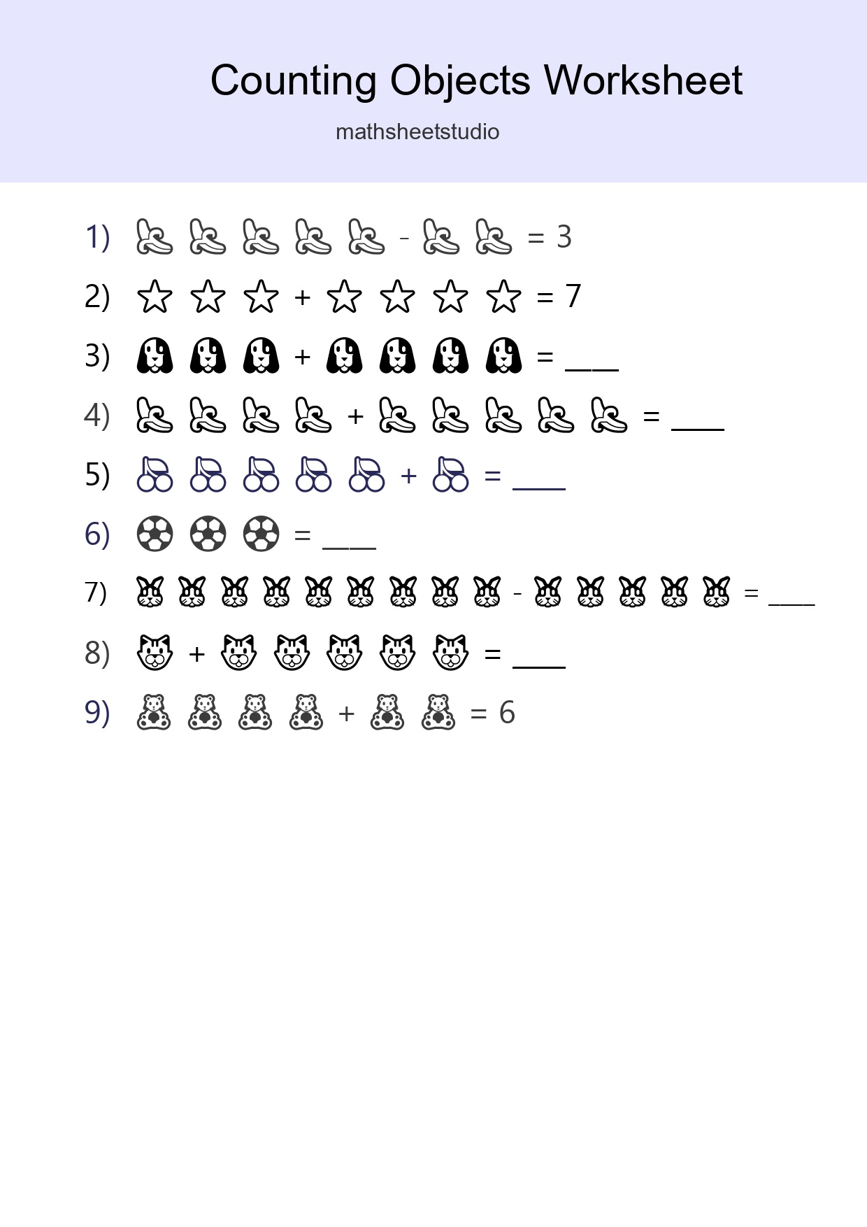 Free Counting Objects Worksheet For Kindergarten Printable - Part 25