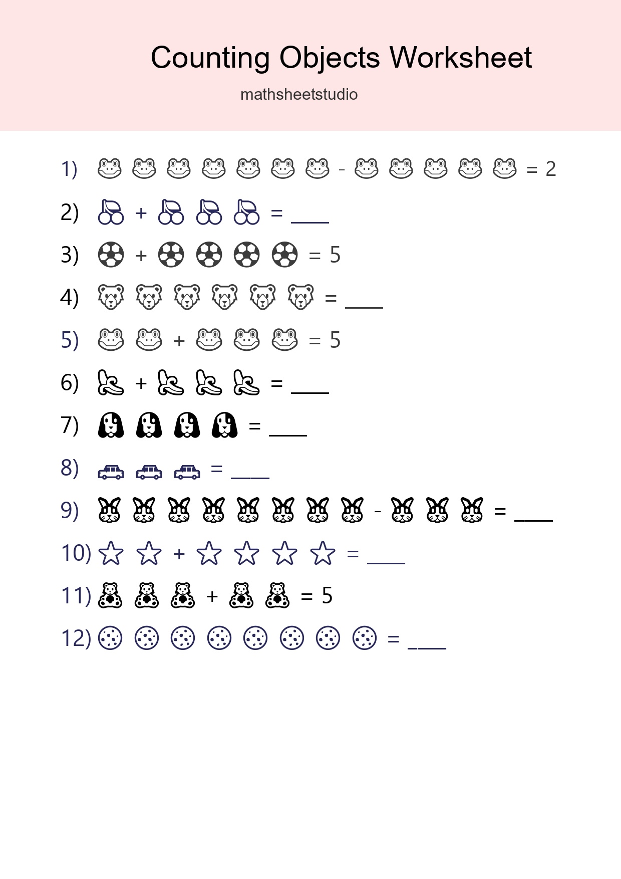 Learn Counting With Pictures Worksheet (Kindergarten) - Part 168