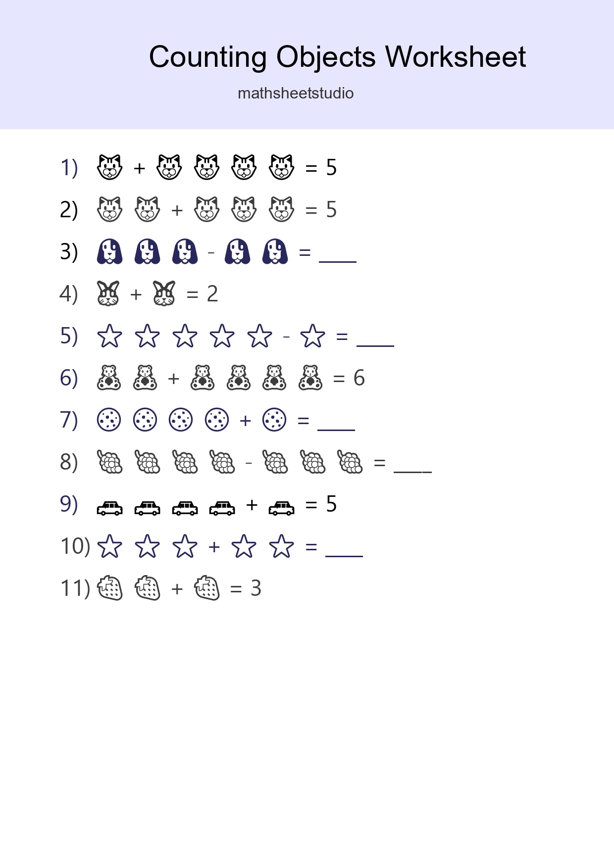Learn Counting With Pictures Worksheet (Kindergarten) - Part 69