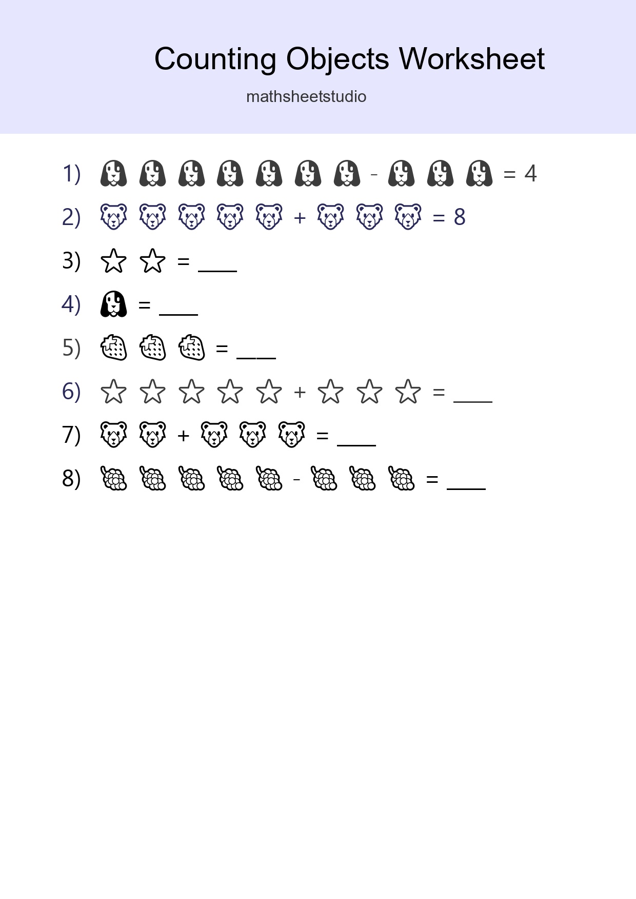 Learn Counting With Pictures Worksheet (Kindergarten) - Part 91