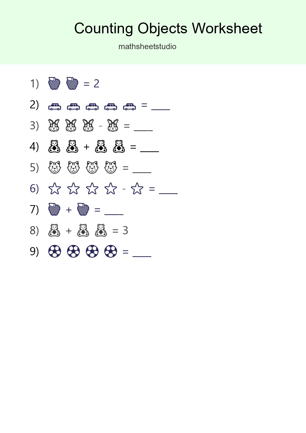 Pre-K Count The Objects Worksheet - Part 212